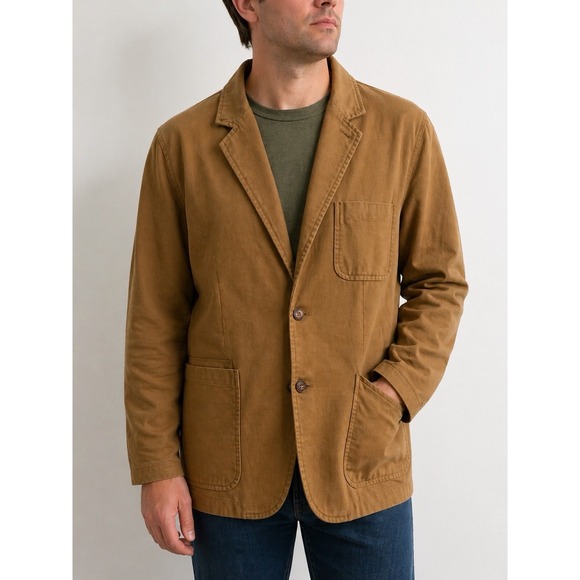Duluth Pack Jackets & Blazers - Duluth Trading Brown Canvas Workwear Blazer Jacket L Utility Chore Coat